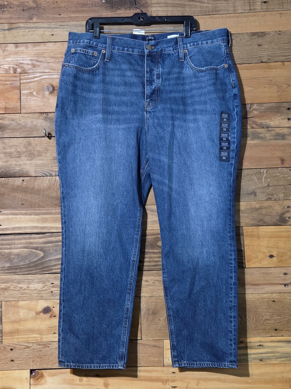J.Crew Premium Edition High Rise Straight Jeans 35 100% Cotton Plus 27"